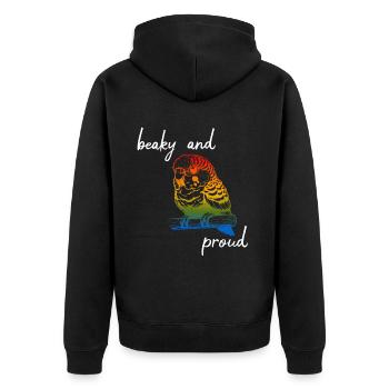 Funny Sun Parakeet Sayings - Unisex Premium Organic Zip Hoodie - black - Back - Nico (187cm)