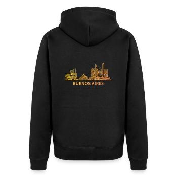 buenos aires argentina - Unisex Premium Bio Zip Hoodie - Schwarz - Hinten - Nico (187cm)