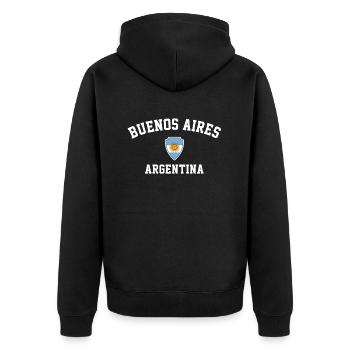 buenos aires argentina - Unisex Premium Bio Zip Hoodie - Schwarz - Hinten - Nico (187cm)
