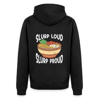 Ramen Lover Japanese Noodle Soup Ramen - Unisex Premium Bio Zip Hoodie - Schwarz - Hinten - Nico (187cm)