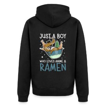 Ramen Lover Soupe de nouilles japonaise Ramen - Veste à capuche bio Premium Unisexe - noir - Dos - Nico (187cm)
