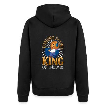 Löwenstarker Sound - Tontechniker - Unisex Premium Bio Zip Hoodie - Schwarz - Hinten - Nico (187cm)