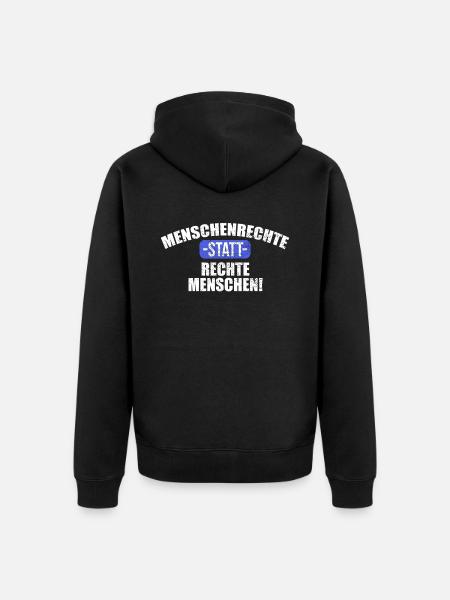 Nice "against racism" Refugees Welcome - Unisex Premium Organic Zip Hoodie - black