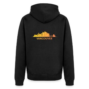Vancouver Canada, canadian - Unisex Premium Bio Zip Hoodie - Schwarz - Hinten - Nico (187cm)