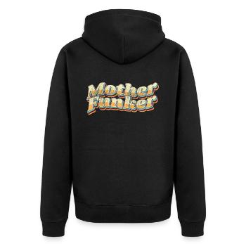 Funk-Soul-Nights Disco Journey into the 60s to 80s - Unisex Premium Organic Zip Hoodie - black - Back - Nico (187cm)