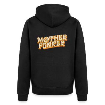 Funk-Soul-Nights Disco Journey into the 60s to 80s - Unisex Premium Organic Zip Hoodie - black - Back - Nico (187cm)