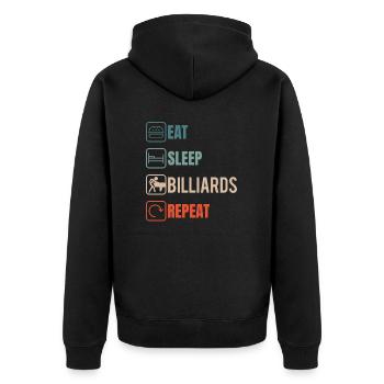 Pool Billard Billardtisch lustige Sprüche Snooker - Unisex Premium Bio Zip Hoodie - Schwarz - Hinten - Nico (187cm)