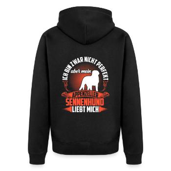 Mountain Dog not perfect Appenzeller Mountain Dog - Unisex Premium Organic Zip Hoodie - black - Back - Nico (187cm)