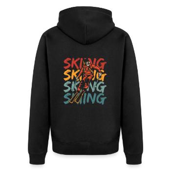 Skiing Après-ski - Unisex Premium Organic Zip Hoodie - black - Back - Nico (187cm)
