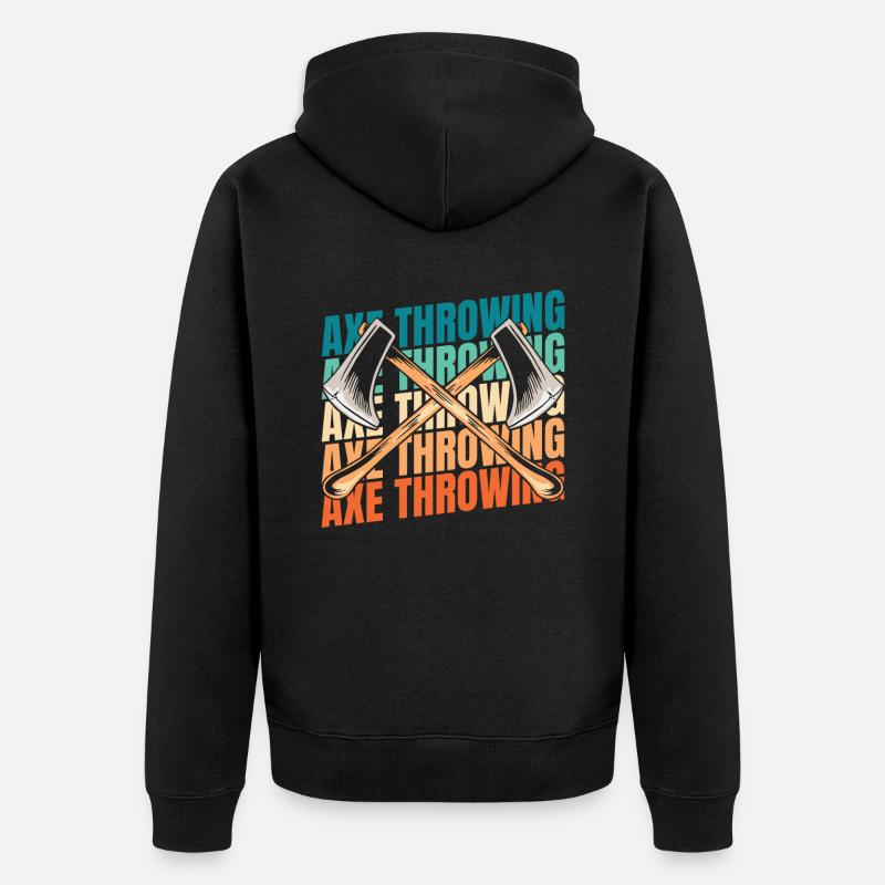Axtwerfen Axtwerfer - Unisex Premium Bio Zip Hoodie - Schwarz
