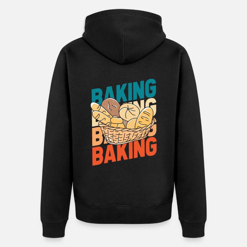 Backen Bäcker Bäckerei - Unisex Premium Bio Zip Hoodie - Schwarz