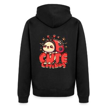 Entomologie coccinelle mignonne comme une punaise d’amour - Veste à capuche bio Premium Unisexe - noir - Dos - Nico (187cm)