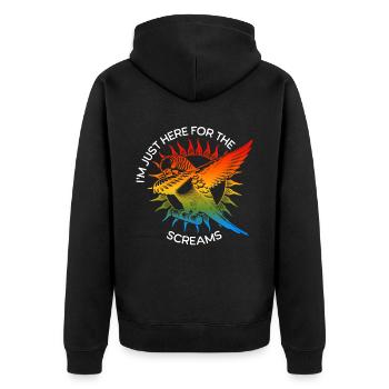 Funny Sun Parakeet Sayings - Unisex Premium Organic Zip Hoodie - black - Back - Nico (187cm)
