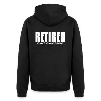 Retirement Pension Pensionier Annuity - Unisex Premium Bio Zip Hoodie - Schwarz - Hinten - Nico (187cm)
