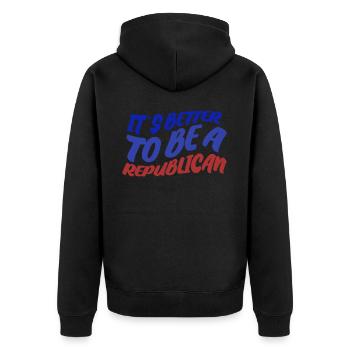 Republican Conservative Republicans - Unisex Premium Organic Zip Hoodie - black - Back - Nico (187cm)