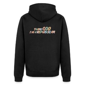 Conservative Republican Republicans Vote - Unisex Premium Organic Zip Hoodie - black - Back - Nico (187cm)
