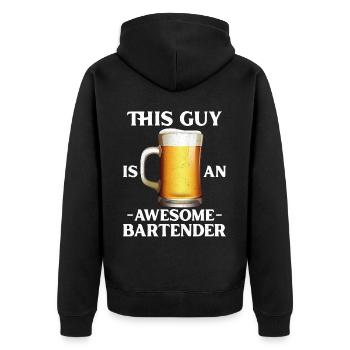Bartender Mixologist This Guy Is - Unisex Premium Organic Zip Hoodie - black - Back - Nico (187cm)