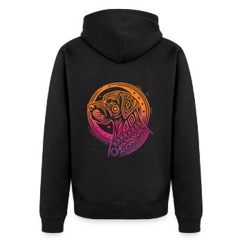 Great Dane Tribal Moon Phases - Unisex Premium Organic Zip Hoodie - black - Back - Nico (187cm)