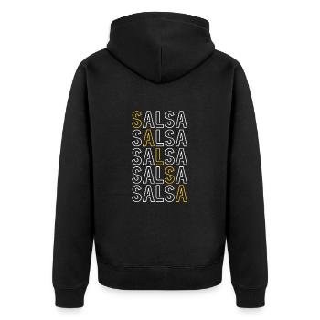 Salsa Tanzen Kuba Tanz Latino Tanzkurs Geschenk - Unisex Premium Bio Zip Hoodie - Schwarz - Hinten - Nico (187cm)