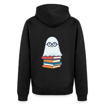 Amoureux des livres Style Petits livres Halloween - Veste à capuche bio Premium Unisexe - noir - Dos - Nico (187cm)