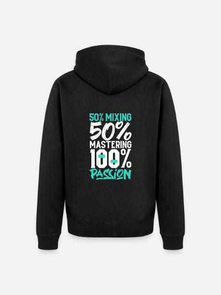 100 percent passion - sound engineer - Unisex Premium Organic Zip Hoodie - black