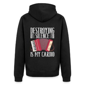 Akkordeon Instrument Akkordeonspieler - Unisex Premium Bio Zip Hoodie - Schwarz - Hinten - Nico (187cm)