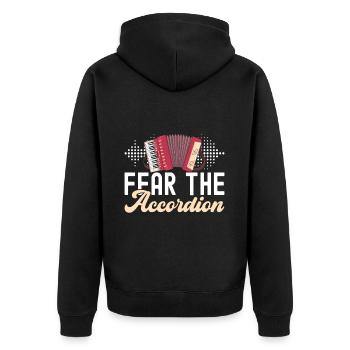 Akkordeon Instrument Akkordeonspieler - Unisex Premium Bio Zip Hoodie - Schwarz - Hinten - Nico (187cm)
