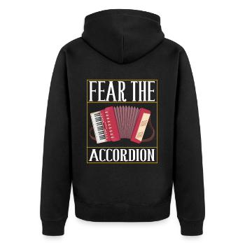 Akkordeon Instrument Akkordeonspieler - Unisex Premium Bio Zip Hoodie - Schwarz - Hinten - Nico (187cm)
