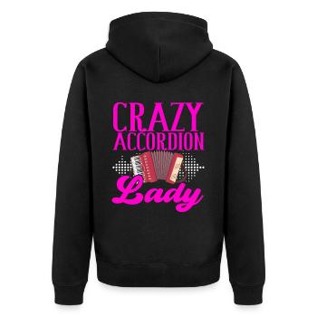 Akkordeon Instrument Akkordeonspieler - Unisex Premium Bio Zip Hoodie - Schwarz - Hinten - Nico (187cm)