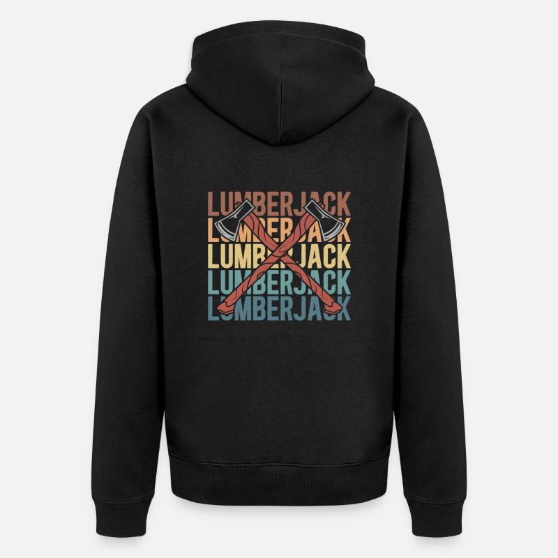 Holzhacker Forstarbeiter Holzfäller - Unisex Premium Bio Zip Hoodie - Schwarz