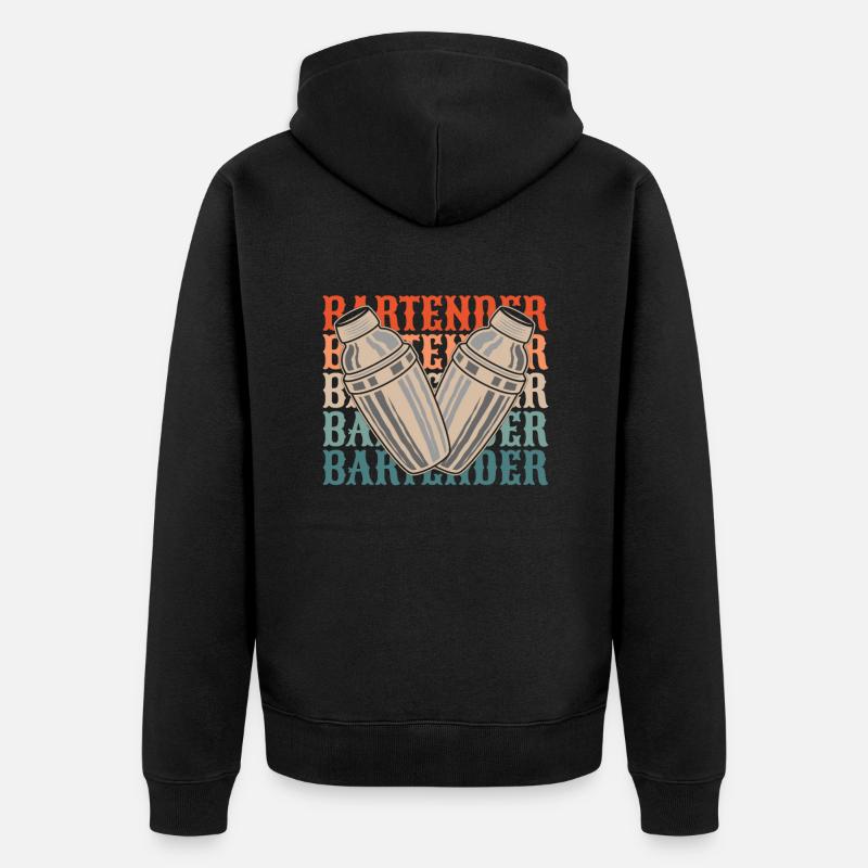 Barkeeper Bartender - Unisex Premium Bio Zip Hoodie - Schwarz