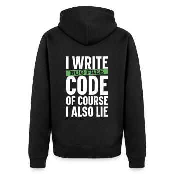 Programmer Computer Scientist Computer Nerd Gift - Unisex Premium Organic Zip Hoodie - black - Back - Nico (187cm)