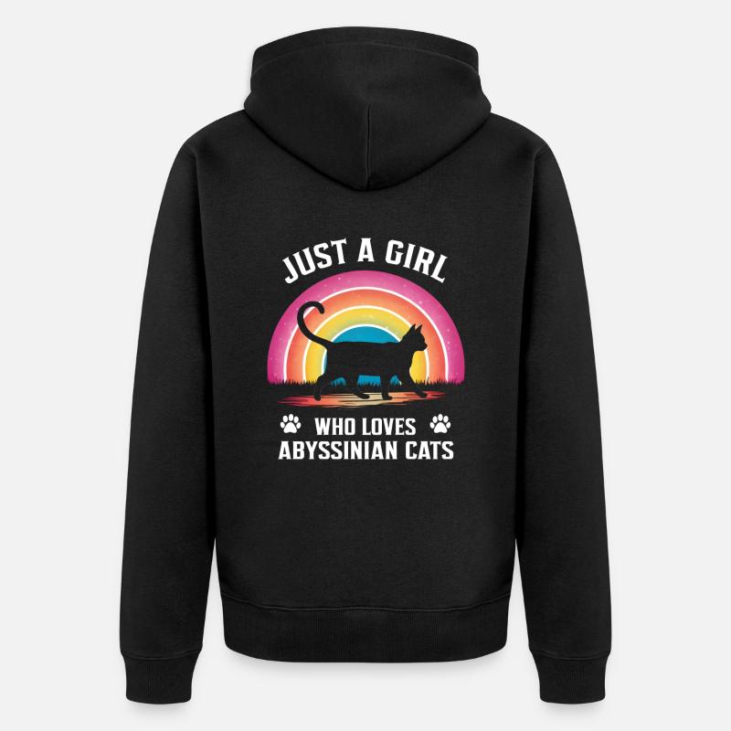 Katze Abessinier Geschenk - Unisex Premium Bio Zip Hoodie - Schwarz