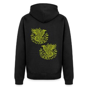 Crow Raven Birds Occult Crows Raven Raven - Unisex Premium Organic Zip Hoodie - black - Back - Nico (187cm)