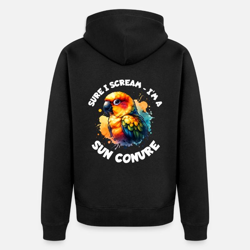 Dicton de perruche soleil - Veste à capuche bio Premium Unisexe - noir