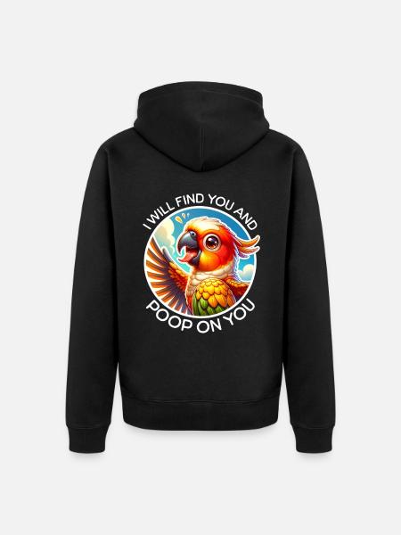 Sun parakeet sayings - Unisex Premium Organic Zip Hoodie - black