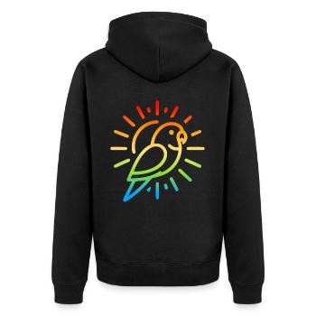 Sun parakeet - Unisex Premium Organic Zip Hoodie - black - Back - Nico (187cm)