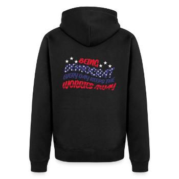 Démocratie démocratique démocratique - Veste à capuche bio Premium Unisexe - noir - Dos - Nico (187cm)