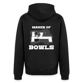 Wood Turner Workshop Lathe Woodturning - Unisex Premium Bio Zip Hoodie - Schwarz - Hinten - Nico (187cm)