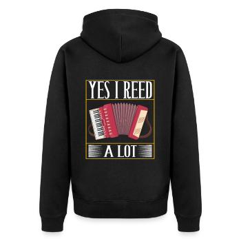 Akkordeon Instrument Akkordeonspieler - Unisex Premium Bio Zip Hoodie - Schwarz - Hinten - Nico (187cm)