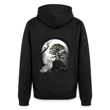 Halloween Renard de la forêt Renards Conte de fées Personnage de conte de fées - Veste à capuche bio Premium Unisexe - noir - Dos - Nico (187cm)