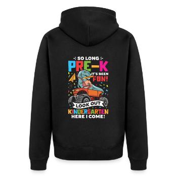 Cadeau de chambre d’enfant dinosaure Dino skateboard - Veste à capuche bio Premium Unisexe - noir - Dos - Nico (187cm)