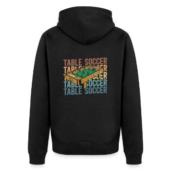 Tischfußball Kicker - Unisex Premium Bio Zip Hoodie - Schwarz - Hinten - Nico (187cm)
