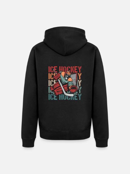 Eishockey - Unisex Premium Bio Zip Hoodie - Schwarz