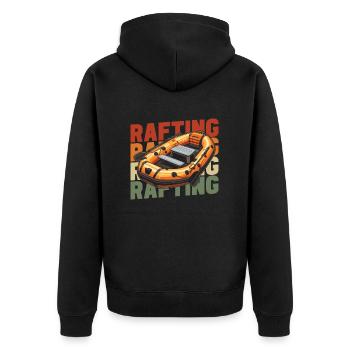 Rafting - Unisex Premium Organic Zip Hoodie - black - Back - Nico (187cm)