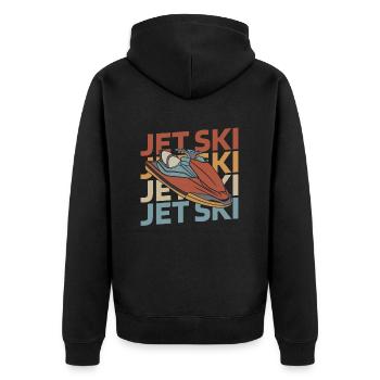 Jet Ski - Unisex Premium Organic Zip Hoodie - black - Back - Nico (187cm)