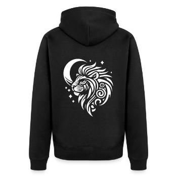 Phases de la Lune Tribale du Lion - Veste à capuche bio Premium Unisexe - noir - Dos - Nico (187cm)