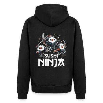 Sushi - Veste à capuche bio Premium Unisexe - noir - Dos - Nico (187cm)