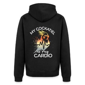 Cockatiel ECG Cockatiel Heart Line - Veste à capuche bio Premium Unisexe - noir - Dos - Nico (187cm)