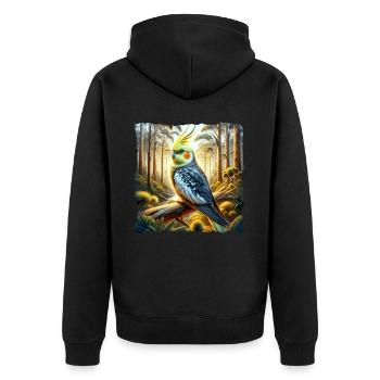 Cockatiel - Unisex Premium Organic Zip Hoodie - black - Back - Nico (187cm)